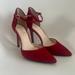 Jessica Simpson Shoes | Jessica Simpson Red Stiletto, Pointed Toes, Ankle Straps Sz 7 | Color: Red | Size: 7