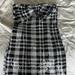 Anthropologie Dresses | Anthropology Mini Sequences Plaid Dress Size 8 , Runs Size Small). Beautiful Nwt | Color: Black/White | Size: 8