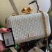 Kate Spade Bags | Authentic Kate Spade Kisslock Crystals Woven Faux Leather Clutch/Crossbody | Color: Gold/White | Size: 8.25”W X 5" H X 2.35"D