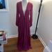 Free People Dresses | Free People Xs Beaded Maroon Long V Long Dress New | Color: Purple/Red | Size: Xs