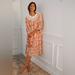 Anthropologie Dresses | Anthro Florence Floral Lace Cotton Lounge Boho Midi Dress Women's Size Xs | Color: Orange/Pink | Size: Xs