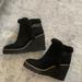 Coach Shoes | Coach - Kingston Winter Short Wedge Boots 9 | Color: Black | Size: 9