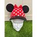 Disney Accessories | Disney Parks Minnie Mouse Ears Red White Polka Dot Adjustable Youth Hat Cap Bow | Color: Black/Red | Size: One Size, Youth