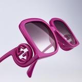 Gucci Accessories | Gucci Gg1326s 004 Sunglasses Fuchsia Violet Gradient Oversized Square Women | Color: Purple | Size: Os