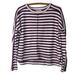 Madewell Tops | Madewell Burgundy Stripe 100% Cotton High-Low Loose Fit Top Euc Size Small | Color: Red/White | Size: S