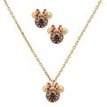 Kate Spade Jewelry | Kate Spade Disney Minnie Mouse Stone Necklace & Earrings Matching Jewelry Set | Color: Gold/Pink | Size: Set