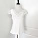 Free People Tops | Free People White Lace Trim Ribbed Cami Top | Color: White | Size: L