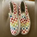 Vans Shoes | Guc Vans Shoes Rainbow Checkered | Color: Blue/Red | Size: 9