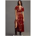 Anthropologie Dresses | Anthropologie Somerset Maxi Dress Velvet Edition Deep Auburn Xxs Anthro New Nwt | Color: Orange/Red | Size: Xxs