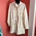 J. Crew Dresses | J. Crew Cream Button Down Textured Long Sleeve Short Romper, 0 | Color: Cream | Size: 0