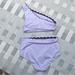 Kate Spade Swim | Kate Spade 2/ S/M Piece One Shoulder Swimsuits Scalloped Bikini Set, (Lavender | Color: Purple | Size: S/M