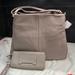 Coach Bags | Coach Large Shoulder Bag - Leather Light Gray Birch With Matching Wallet | Color: Gray | Size: Os
