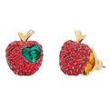 Kate Spade Jewelry | Kate Spade Dashing Beauty Pav Red Apple Stud Earrings | Color: Green/Red | Size: Os