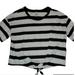 Levi's Tops | 3/$25 Levi's Tshirt Cropped White Black Stripes Short Sleeves Tie Front Cotton | Color: Black/White | Size: S