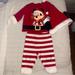 Disney Matching Sets | Disney Baby Christmas Mickey 3 Piece Set Size 3-6 Mo Nwt | Color: Black/Red | Size: 3-6mb