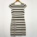 J. Crew Dresses | J.Crew Double Stripe Cap Sleeve Sheath Dress In Cream & Charcoal In Size 4 | Color: Cream/Gray | Size: 4