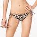 Kate Spade Swim | Kate Spade New York Leopard-Print Side Tie Scalloped Bikini Bottoms | Color: Black/Brown | Size: Xs