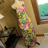 Jessica Simpson Dresses | Jessica Simpson Sz S Floral Tennyson Slip Dress. Sundress | Color: Green/Pink | Size: S
