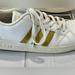 Adidas Shoes | Adidas Womens Neo Advantage Gold Stripe Size 6 | Color: Gold/White | Size: 6