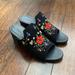 American Eagle Outfitters Shoes | Black Floral Wedges | Color: Black | Size: 7