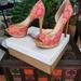 Jessica Simpson Shoes | Floral Pink And Cork Jessica Simpson Platform Pumps...Size 9m | Color: Cream/Pink | Size: 9