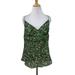 J. Crew Tops | J Crew Silk Tank Top Womens 12 Green Camo Surplice V Neck Thin Straps Lined Cami | Color: Green | Size: 12