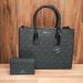 Michael Kors Bags | Michael Kors Maple Lg Satchel + Wallet In Black Brand New | Color: Black/Silver | Size: Os