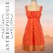 Anthropologie Dresses | Anthropologie “Maeve” Fire Island Orange/Metallic Gold Paisley Print Dress- 0 | Color: Gold/Orange | Size: 0