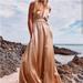 Free People Dresses | Free People Look Into The Sun Maxi Dress Calm Sands | Color: Gold/Tan | Size: L