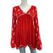 Free People Tops | Free People Red Embroidered Tunic Top | Color: Red/Tan | Size: S