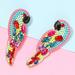 Anthropologie Jewelry | 2/$35 Anthro Colorful Embellished Rhinestone Tropical Bird Parrot Earri | Color: Blue/Pink | Size: Large