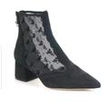 Coach Shoes | Coach Skyler Mesh Lace And Suede Block Heel Booties 5.5 | Color: Black | Size: 5.5