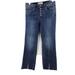 Free People Jeans | Free People Womens Straight Leg Jeans 30 Black Denim Button Fly Split Raw Hem | Color: Blue | Size: 28