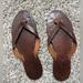 J. Crew Shoes | J. Crew Leather Flip Flops, Unworn. Beautiful Italian Leather, Made In Italy. | Color: Brown | Size: 9