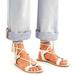 Free People Shoes | Free People Bryn Marr White Leather Wrap Sandals, 7 | Color: White | Size: 7