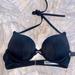 Victoria's Secret Swim | 32c Halter Bombshell Add 2 Cups Swimsuit Black Bikini Swim Top New | Color: Black | Size: 32c