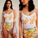 Anthropologie Swim | Alja Horvat Tartini Anthropologie Floral And Pattern One Piece Swimsuit, Sz L | Color: Orange/Pink | Size: L