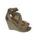 Jessica Simpson Shoes | Jessica Simpson, Ankle Strap, Open Toe Wedges, Gold/Dirt Brown, 6-5m/37 | Color: Brown/Gold | Size: 6.5m/37