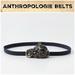 Anthropologie Accessories | Anthro “Pom Pom Petal Skinny Belt” | Color: Cream/Red | Size: L