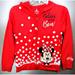 Disney Shirts & Tops | Disney Parks Kids Minnie Mouse Believe In The Bow Hoodie L | Color: Red/White | Size: Lg