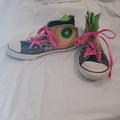 Converse Shoes | Converse High Top Sneaker Black Neon Pink Green Size 6 Junior | Color: Black/Pink | Size: 6bb