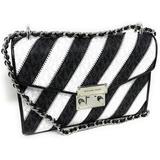 Michael Kors Bags | Michael Kors Rose Medium Flap Shoulder Bag Black/Multi Nwt $398 | Color: Black/White | Size: Os