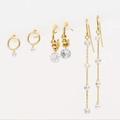 Anthropologie Jewelry | Anthropologie Crystal Drop Earrings, Set Of 3 | Color: Gold | Size: Os