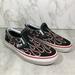 Vans Shoes | Kids Vans Flames Fire Black Canvas Slip On Sneakers Skater Shoes Size 3 | Color: Black/Red | Size: 3bb