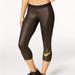 Nike Pants & Jumpsuits | Like New Nike Pro Sparkle Capri Leggings In Gold | Color: Black/Gold | Size: S