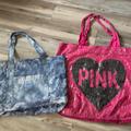 Pink Victoria's Secret Bags | Bundle Of 2 Pink Victoria’s Secret Tote Bags | Color: Blue/Pink | Size: Os