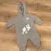 Nike One Pieces | Cute Gray Infant Nike Coverall/Jumpsuit With Hood Front Zipper | Color: Gray/White | Size: 6mb