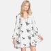 Free People Dresses | Free People Emma Embroidered Floral Peasant Babydoll Mini Dress W/Pockets Size L | Color: Black/White | Size: L