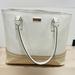 Kate Spade Bags | Kate Spade New York White And Beige Leather Tote | Color: Cream/White | Size: Os