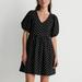 Madewell Dresses | Madewell V-Neck Puff Sleeve Mini Dress In Floral Ikat | Color: Black/Cream | Size: L